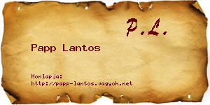 Papp Lantos névjegykártya